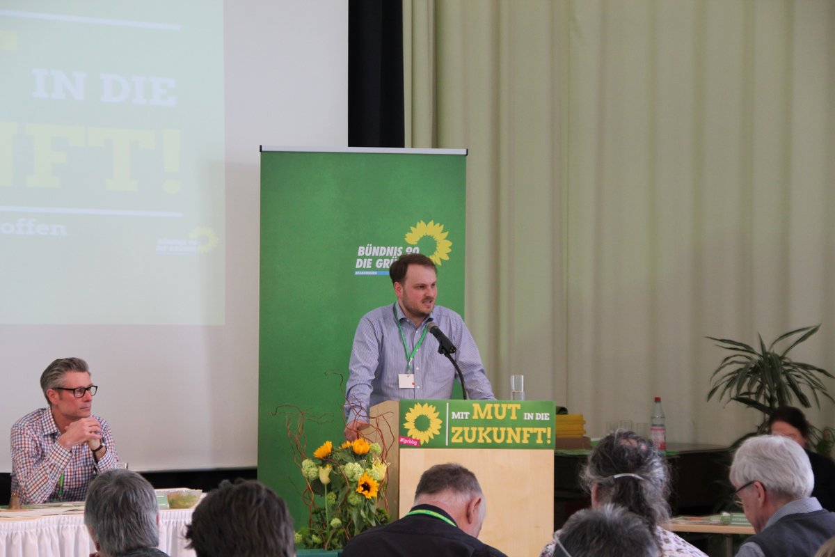 Clemens Rostock eröffnet den LPR. ©Bündnis 90/Die Grünen Brandenburg