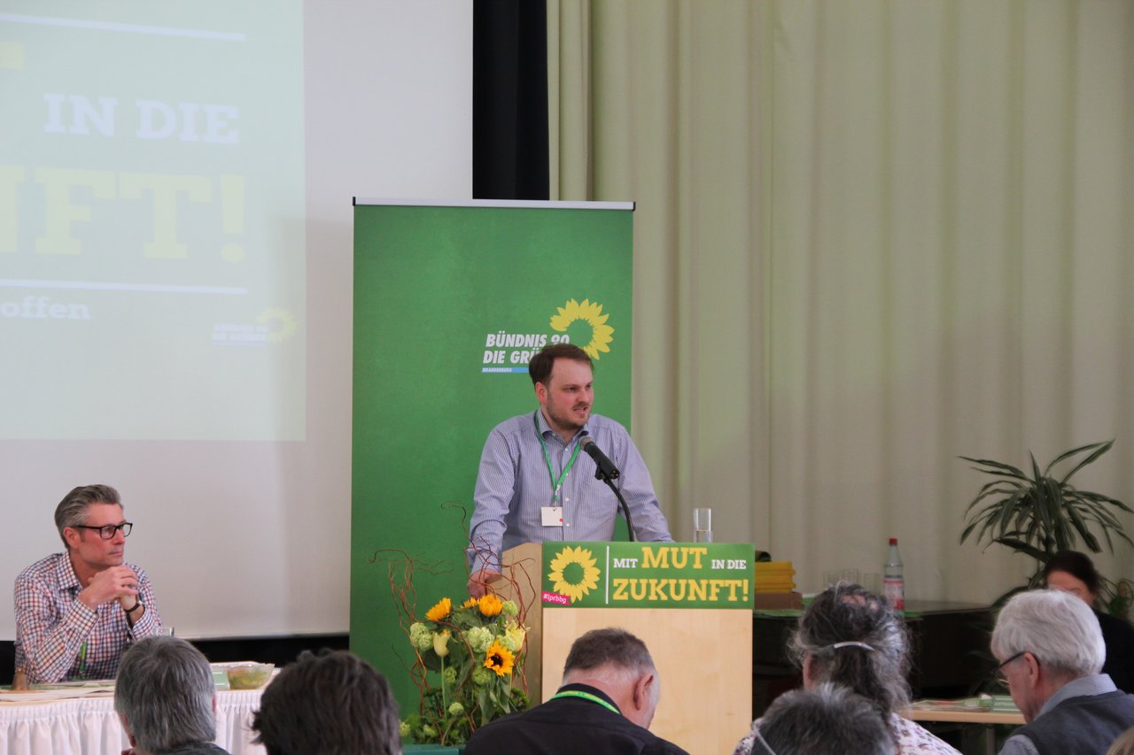 Clemens Rostock eröffnet den LPR. ©Bündnis 90/Die Grünen Brandenburg